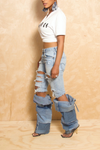 *Calf Length Denim Work leg warmers - FINAL SALE