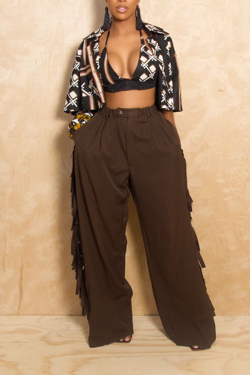 African Heritage Black denim bralette