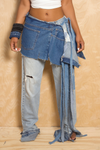 *Classic Blue Denim fringe wrap skirt - FINAL SALE