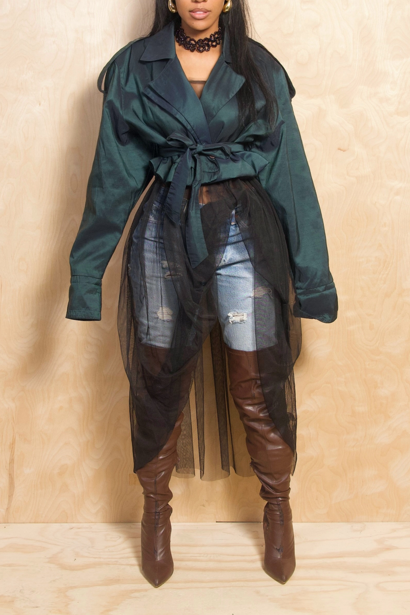 *Emerald green Crop vintage jacket