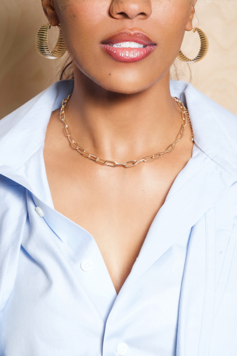 *Paperclip Gold Necklace