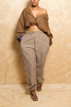 *Light brown houndstooth elastic jogger slacks (XS/S)
