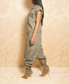 Olive Light Green Long sleeve/Short Sleeve zipper Jumpsuit