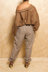 *Light brown houndstooth elastic jogger slacks (XS/S)