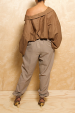 *Light brown houndstooth elastic jogger slacks (XS/S)