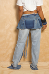 *Medium washed Denim fringe wrap skirt - FINAL SALE