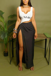 Black Slacks Wrap Skirt