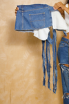 *Dark Denim Fringe wrap skirt