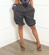 Dark Gray elastic Bermuda Shorts
