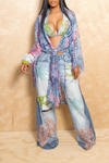 *Tropical Pattern print kimono
