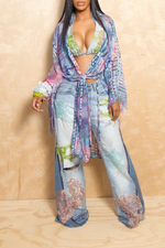 *Tropical Pattern print kimono