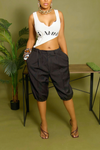 Blackout elastic Bermuda Shorts