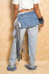 *Light Blue High-Low Denim fringe wrap skirt - FINAL SALE
