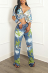 Custom Tye dye bleached Embellished Green Beaded Levi jeans vintage-MTO