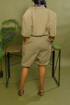 Light tan short sleeve Bermuda short set