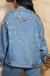 Bedazzled Denim jacket (S/M)