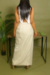 Beige Slacks Wrap Skirt