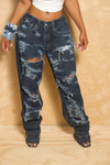 *Super Dark Distressed Blue Jeans (36-9/10) - FINAL SALE