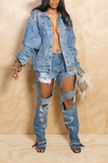 *Bedazzled Denim jacket (S/M)