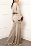 Golden High Waisted Pocket Wide leg Pants