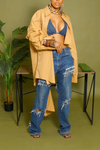 Golden Orange cut off boyfriend button up shirt