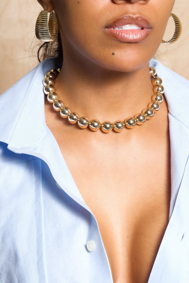 *Gold Sphere Sparkle Necklace FINAL SALE