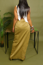 Rich Gold Slacks Wrap Skirt