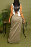 Light tan gray Slacks Wrap Skirt