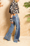 Dark Denim Brown hand Beaded Wide-Leg Levi’s