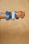 Mixed Denim Leopard Bangles 5 Stack