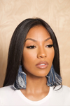 *Vintage Denim Short Fringe earrings