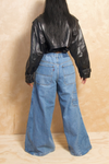 *Black 100% Genuine leather crop vintage jacket