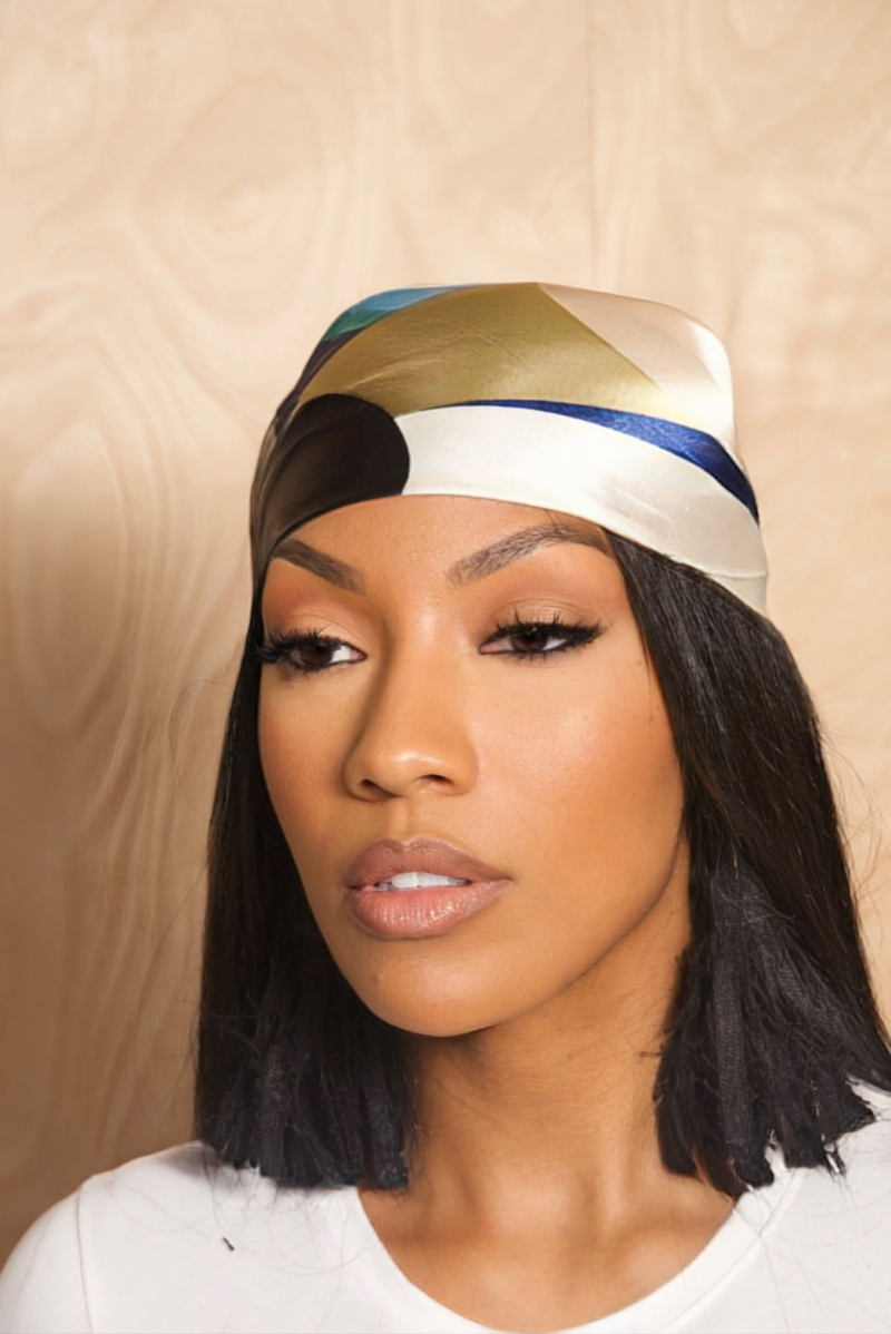 Bold Abtract Print Silk Headscarf
