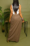 Herringbone Brown Slacks Wrap Skirt