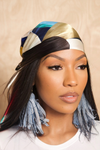*Light Vintage Denim Short Fringe earrings