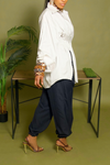Navy Blue jogger crop blazer set