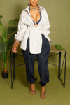 Navy Blue jogger crop blazer set