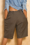 *Dark plaid long slack shorts (S/M) - FINAL SALE