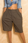 *Dark plaid long slack shorts (S/M) - FINAL SALE