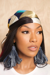 *Vintage Denim Short Fringe earrings