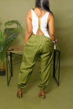 Olive Green jogger slacks