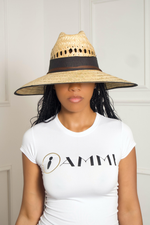 Big Straw Hat w/Black edge