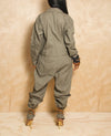 Olive Light Green Long sleeve/Short Sleeve zipper Jumpsuit