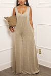 *Golden Wide Leg Jumpsuit