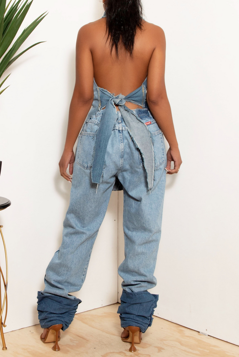 Custom Denim Halter Tops