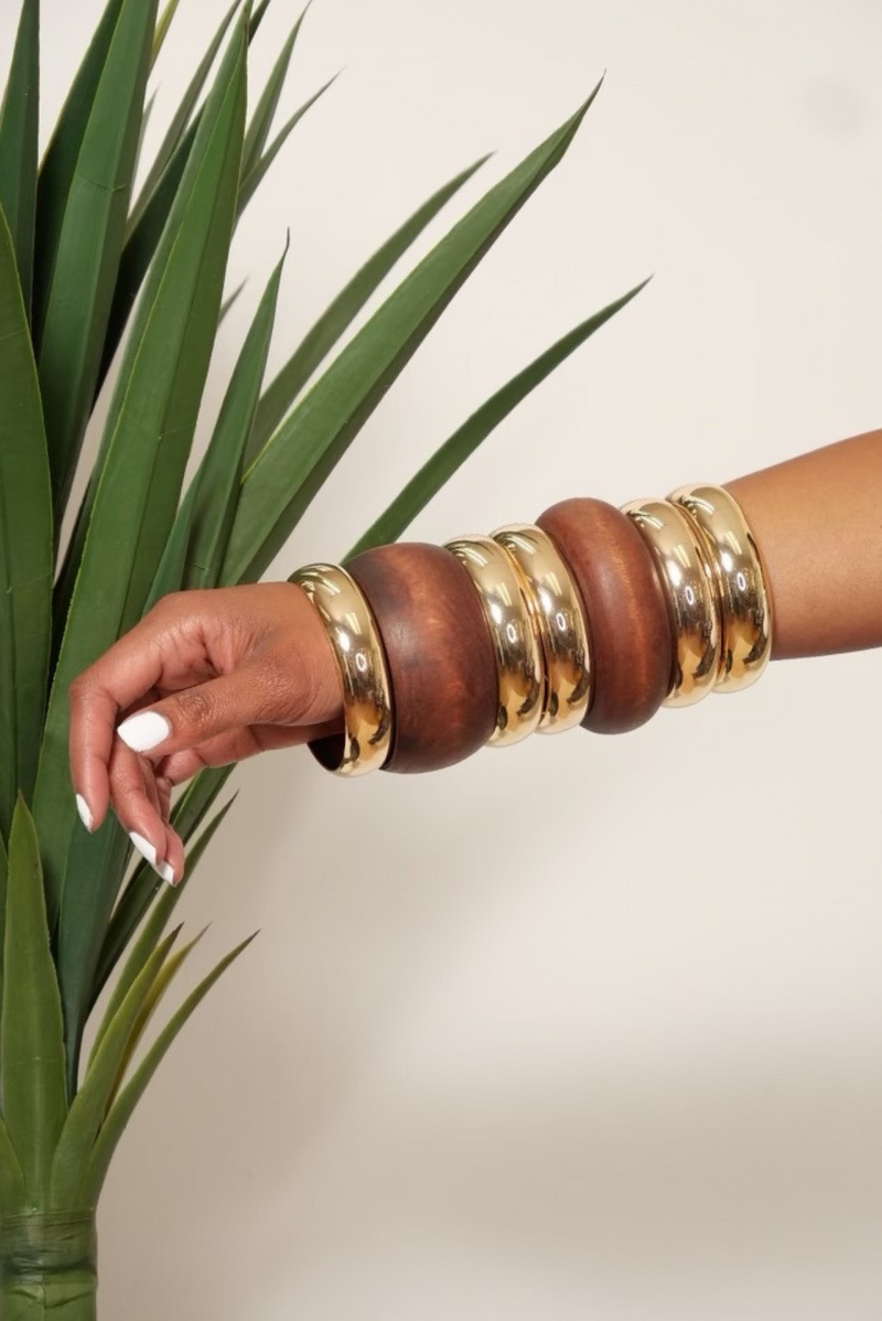 Melanin Golden bracelet 7 stack