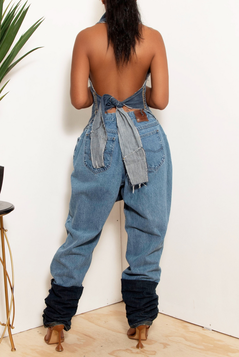 Custom Denim Halter Tops
