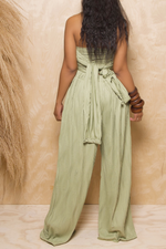 Tea Green resort print wide leg pants SAMPLE SALE - FINAL SALE