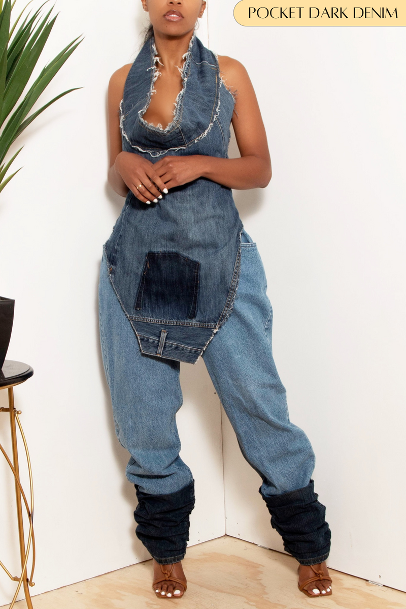 Custom Denim Halter Tops