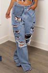 Denim horse embellished jeans 30w